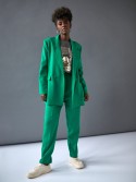 Elegant green cigarette pants with a crease SFMY16767 - Online store - Boutique